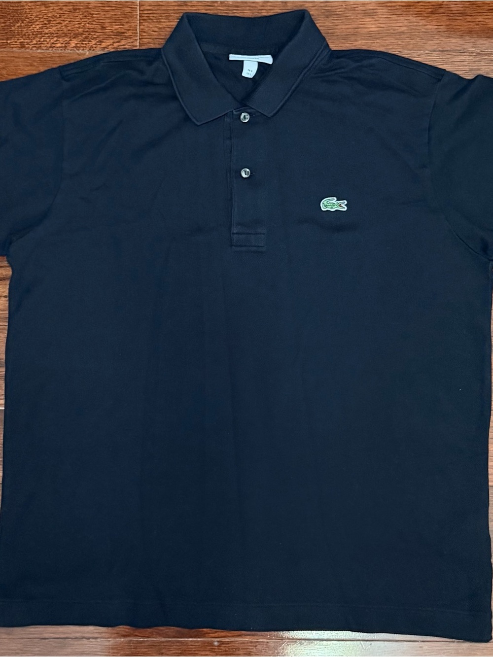Lacoste Black Polo with Green Crocodile Logo FR 5 US L